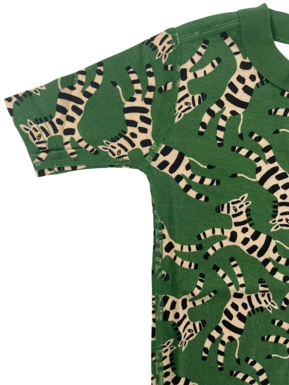 Hanna Andersson Kids 2-Piece Pajama SET Green Zebra Organic Cotton Kids Sz 5 NEW